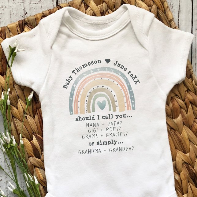 Grandparents Pregnancy Reveal Custom Announcement Baby Bodysuit (Creator Uploaded)