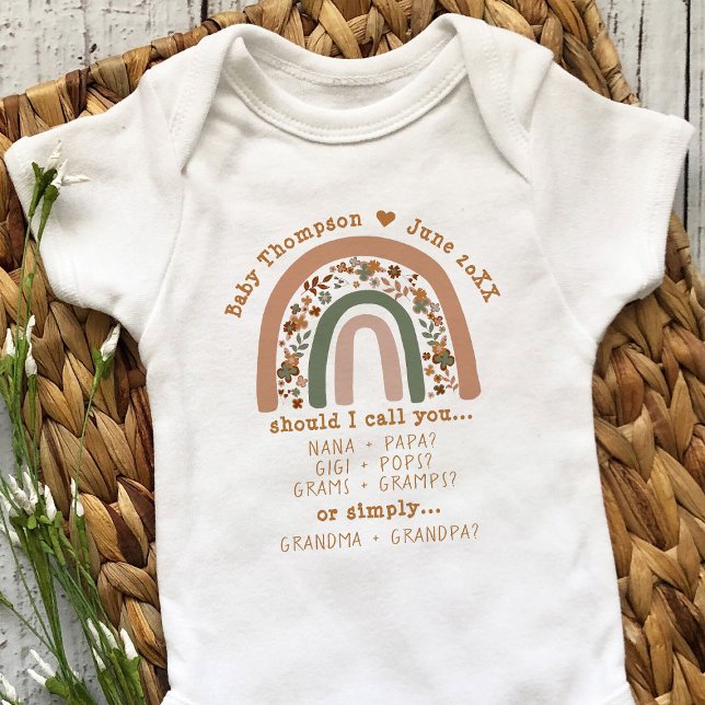 Grandparents Pregnancy Reveal Custom Announcement Baby Bodysuit (Creator Uploaded)