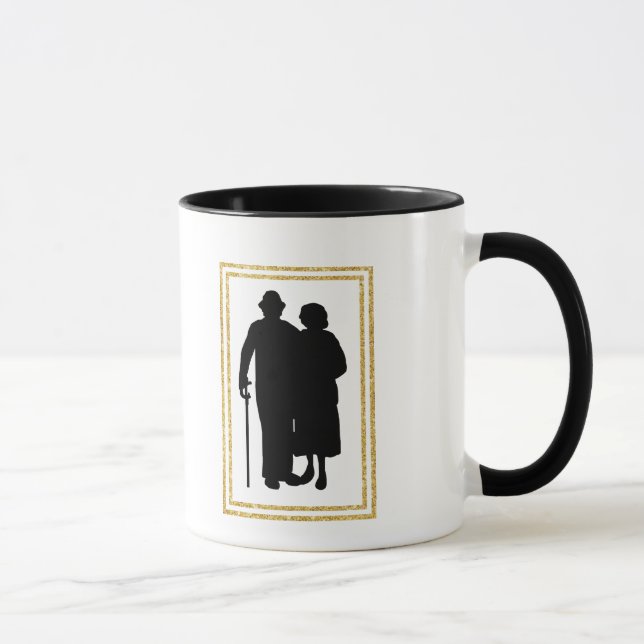 Grandparents Silhouette Names Mug (Right)