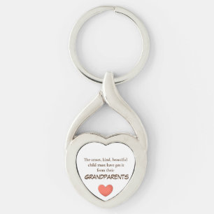 Grandparents Smart kids Heart keychains
