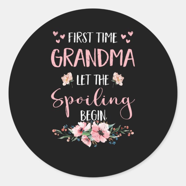 Grandparents-to-be Grandparents Great Grandma Classic Round Sticker (Front)