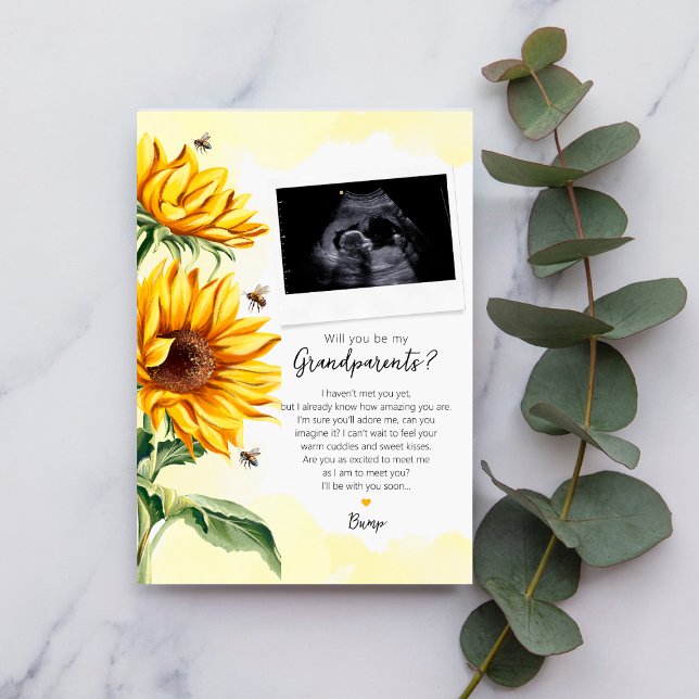 Grandparents to be Poem from Bump Sunflower Invitation (Creator Uploaded)