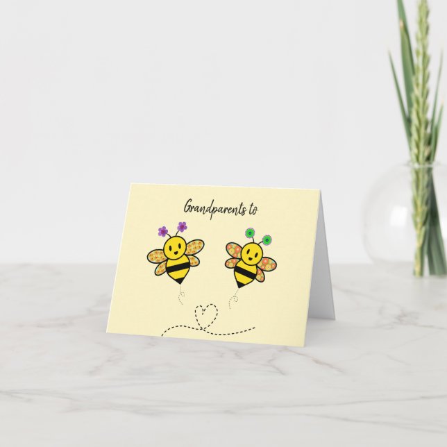 Grandparents to Bee Congratulations on happy news Card (Front)