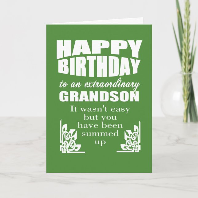 Grandparents to grandson happy birthday card (Front)