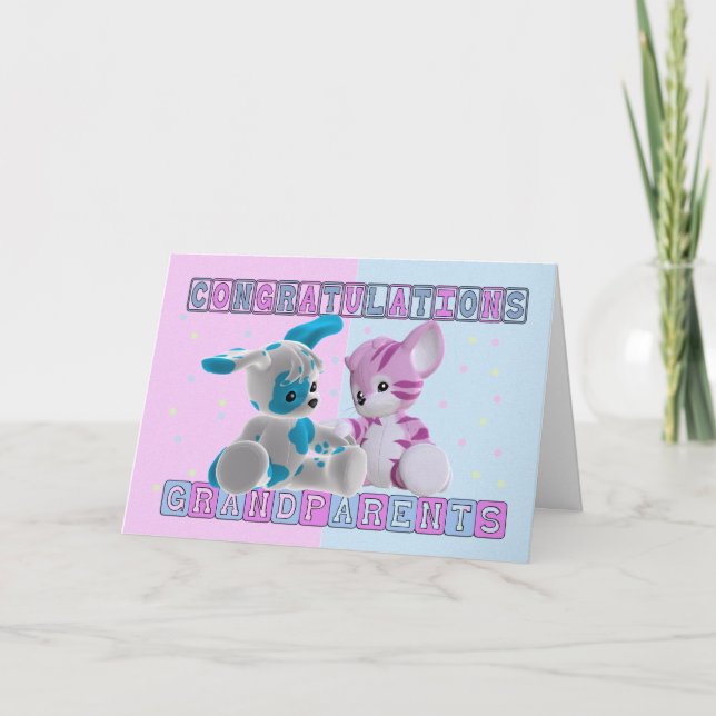 Grandparents To Twins Congratulations Card (Front)