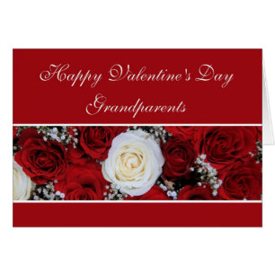 Grandparents Valentine's Day red and white roses