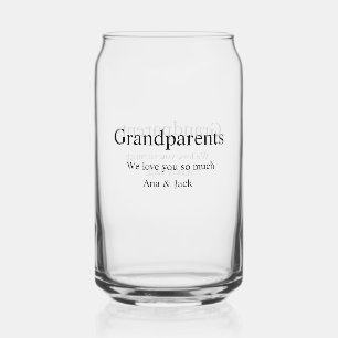 Grandparents we love you add name simple minimal g can glass