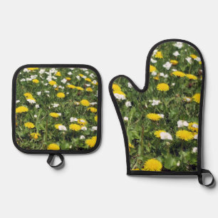 Grandparents Wild Flowers Oven Mitt & Pot Holder Set