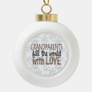 Grandparents Word art Holiday ornament