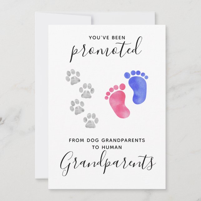 Grandparents You Been Promoted Pet Dog Pregnancy Announcement (Front)
