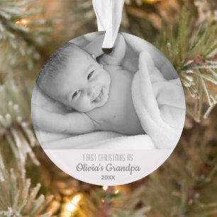 Grandpa's 1st Christmas Personalized Photo Name Ornament