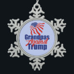 Grandpas Against Trump Snowflake Pewter Christmas Ornament<br><div class="desc">Grandfathers against Donald Trump unite with this Anti Trump granddad gift that features the American flag in red,  white,  and blue.</div>