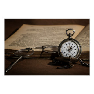 Grandpa's Antique Watch and Glasses Poster