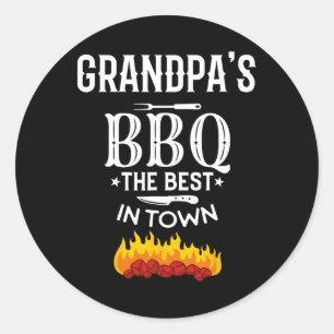 Grandpa's Bbq The Best In Town Bbq Lovers Sarcasti Classic Round Sticker