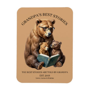 Grandpa's Best Stories Custom Family Fridge Magnet
