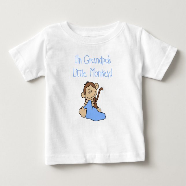 Grandpa's Boy Little Monkey Baby T-Shirt (Front)