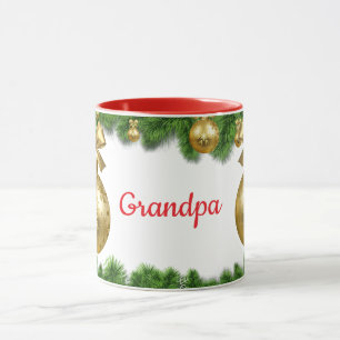 Grandpa's Christmas Cup, red interior, Mug