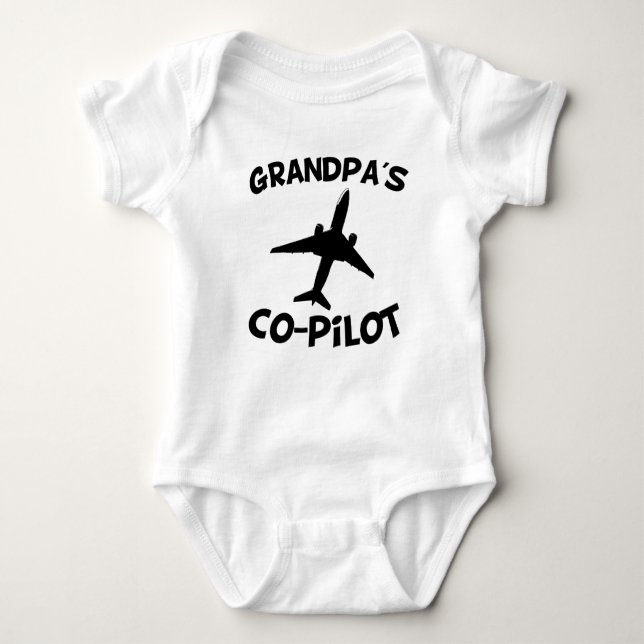 Grandpa's Co-Pilot Baby Bodysuit (Front)