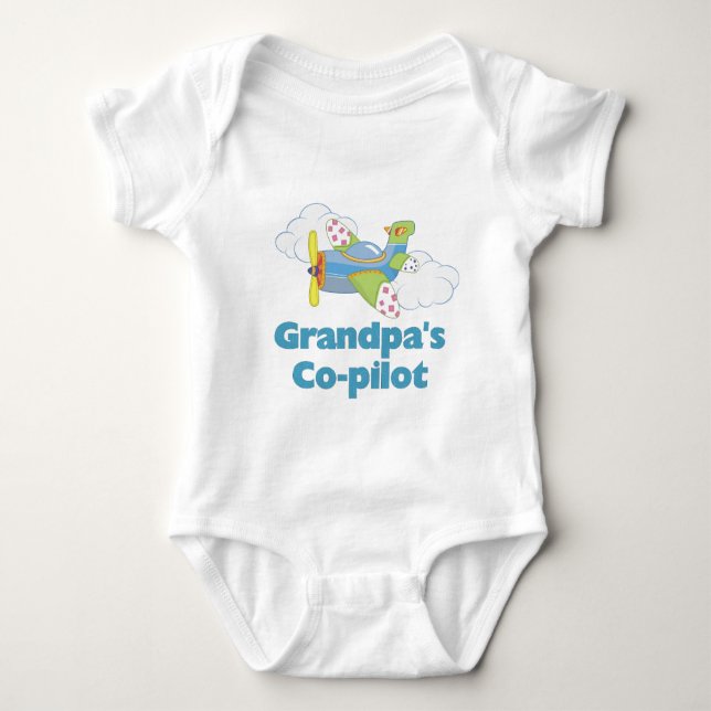 Grandpa's Copilot Boy Baby Bodysuit (Front)