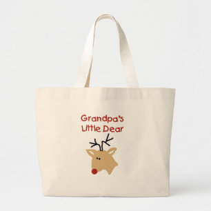Grandpa's Dear Grandpa Deer Christmas Holiday Large Tote Bag