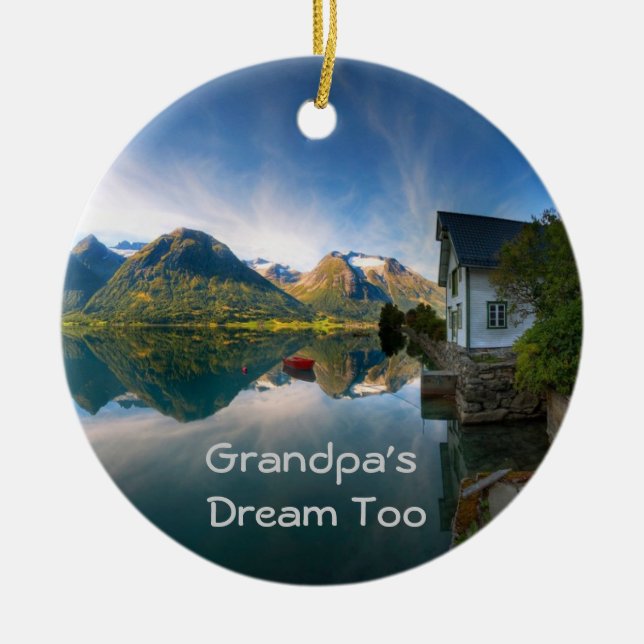 Grandpa's Dream too Ceramic Tree Decoration (Front)