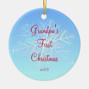 Grandpa's First  Christmas Snowflake Ornament