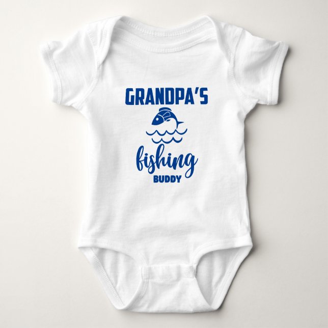 Grandpa's Fishing Buddy Baby Bodysuit (Front)