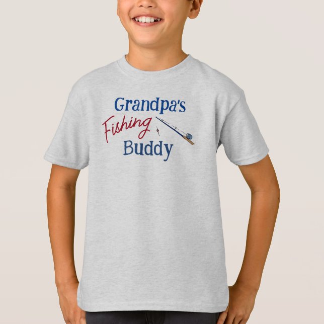 Grandpa's Fishing Buddy Custom Personalised Kid's  T-Shirt (Front)