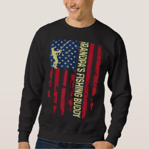Grandpa's Fishing Buddy Dad Son Squad Young Fisher Sweatshirt