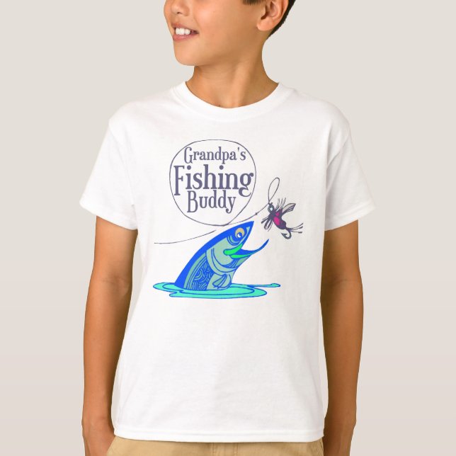 Grandpa's Fishing Buddy Kids T-shirts (Front)