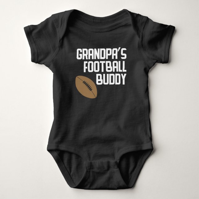 Grandpa's Football Buddy Baby Bodysuit (Front)
