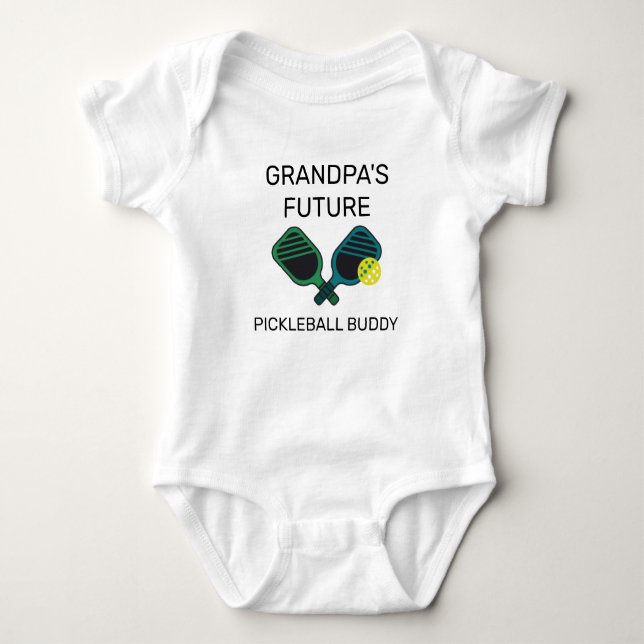 Grandpa's Future Pickleball Buddy Baby Bodysuit (Front)
