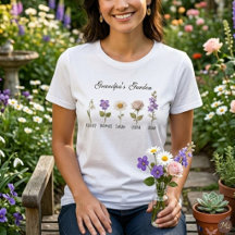 Grandpa's Garden 5 Floral Birth Month Flower Tshir