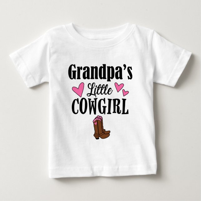 GRANDPA'S LITTLE COWGIRL BABY T-Shirt (Front)