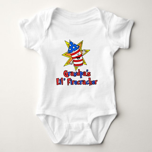 Grandpa's Little Firecracker Baby Bodysuit (Front)