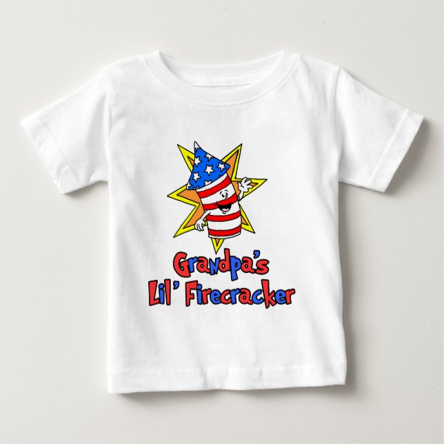 Grandpa's Little Firecracker Baby T-Shirt (Front)