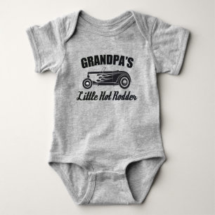 Grandpa's Little Hot Rodder HotRod Grandchild Car Baby Bodysuit