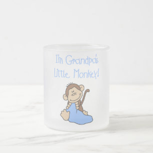 Grandpa's Little Monkey - Blue Tshirts and Gifts Frosted Glass Coffee Mug