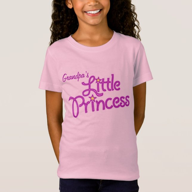 Grandpa's Little Princess graphic girl pink top (Front)