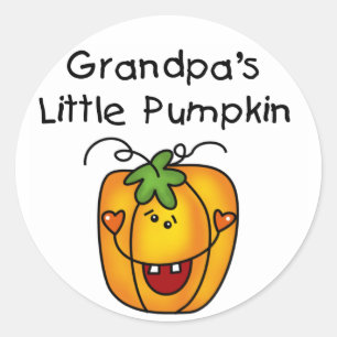 Grandpa's Little Pumpkin Tshirts and Gifts Classic Round Sticker