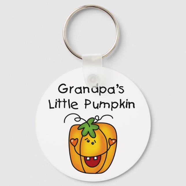 Grandpa's Little Pumpkin Tshirts and Gifts Key Ring (Front)
