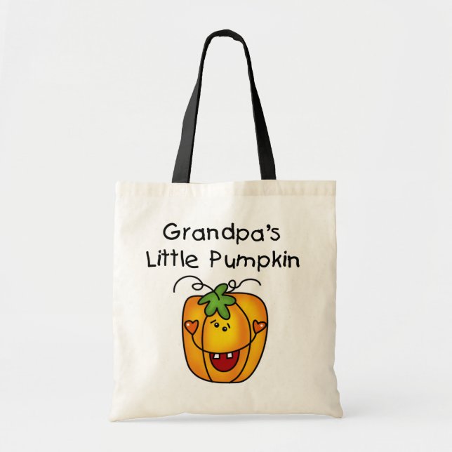 Grandpa's Little Pumpkin Tshirts and Gifts Tote Bag (Front)