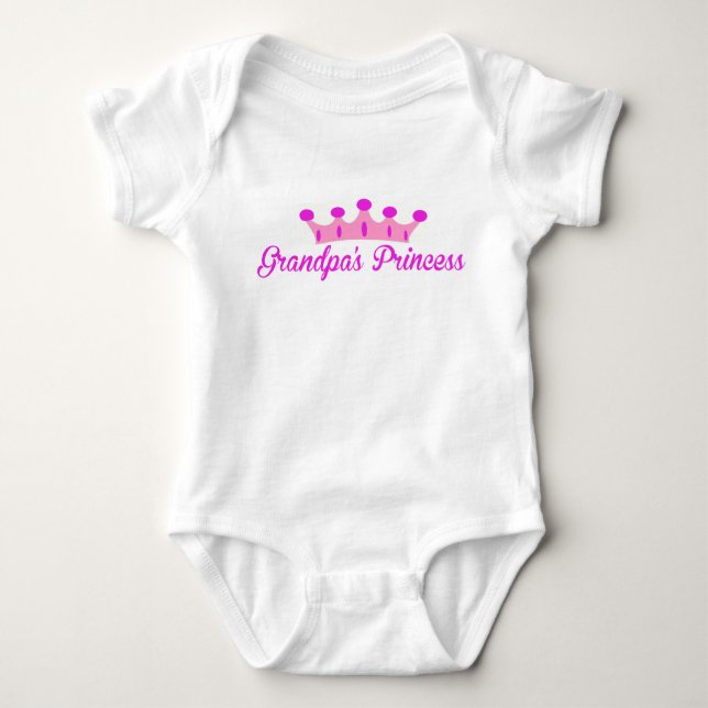 Grandpa's Princess Baby Bodysuit (Front)