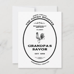 Grandpa's Savour Cocky Rooster Vintage Apothecary Card