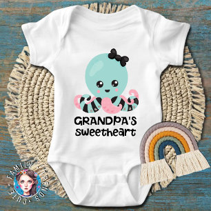 Grandpa's Sweetheart  Kawaii Octopus Baby Bodysuit