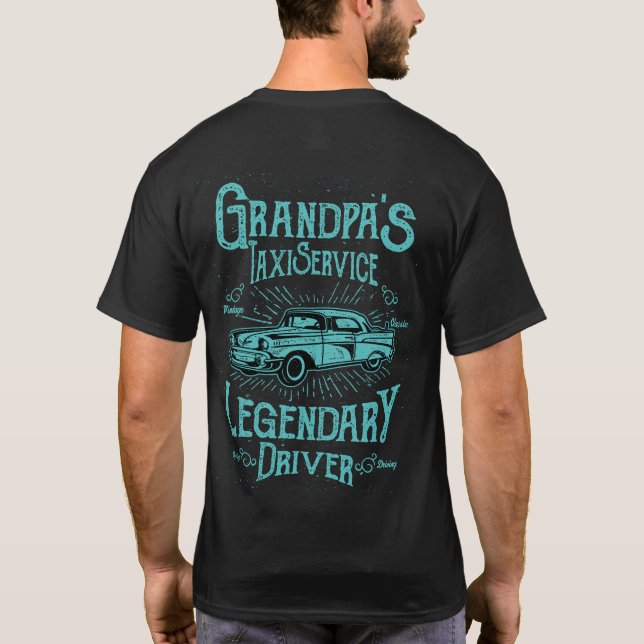 Grandpa's Taxi Service - Vintage T-Shirt (Back)