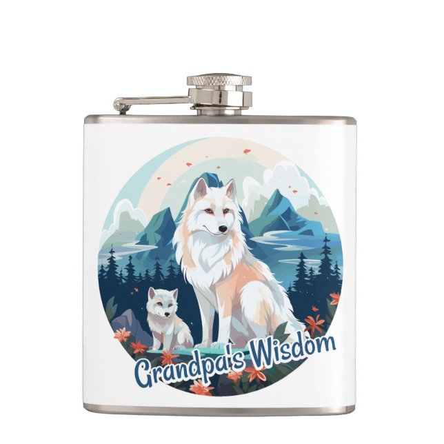 Grandpa's Wisdom Hip Flask (Front)