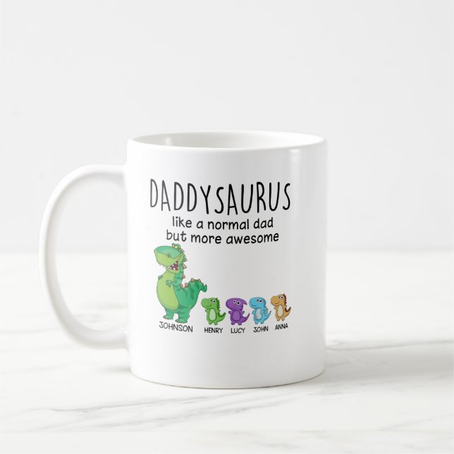 Grandpasaurus And Kids Personalised Shirt Coffee Mug (Left)