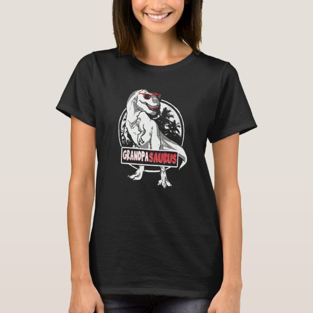 Grandpasaurus Rex Dinosaur Grandpa Saurus Matching T-Shirt (Front)