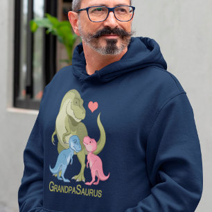 GrandpaSaurus T-Rex & Baby Boy Girl Dinosaurs Hoodie